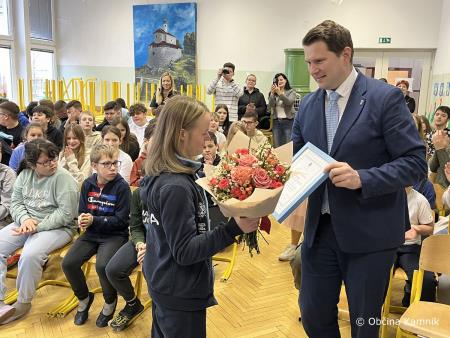 Nea Štebe; sprejem zlate specialne olimpijke_3